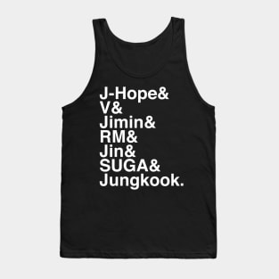 BTS Band Name List Tank Top